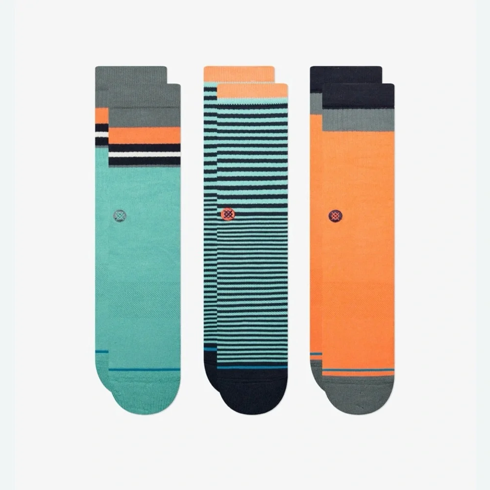 (3) Stance Neptune Casual Cotton Blend Crew Height Mid Cushion Socks